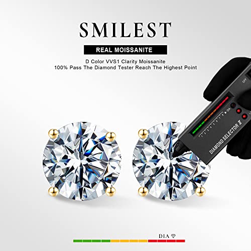 0.2-4ct Moissanite Screw Back Earrings, D Color VVS1 Clarity Lab Created Diamond 18K White Yellow Rose Gold Ruthenium Vermeil S925 Sterling Silver Moissanite Earrings Valentine's Day gifts