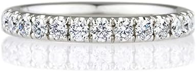 Custom 0.42 ct Lab-Grown Diamond Engagement Ring in Solid 10K/14K/18K Gold for Women - Stackable Eternity Band Design with Round Diamonds - Perfect for Weddings & Anniversaries