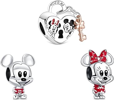 925 Sterling Silver Charms Iron Man, Golden Bear and Cute Mouse Beads for Women's Bracelets and Necklaces, Hypoallergenic and Compatible with European Styles - Perfect Gift for Loved Ones (3 Piece Pack)