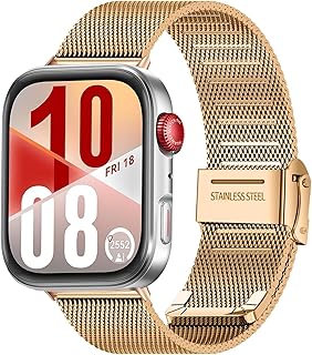 KoGiio Bracelet en Acier Inoxydable Réglable pour Huawei Watch Fit 4/4 Pro/3, Maille Tissée Respirante et Imperméable, pour Hommes et Femmes