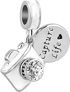 Copper Clasp Camera Charm Bracelet, ZakiaHo Capture Life Love to Travel Design, Ideal for Birthday or Vacation Memories, Compatible with Pandora Bracelets