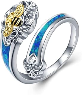 Opal Thumb Rings for Women 925 Sterling Silver Thumb Rings Victorian Vintage Adjustable Spoon Thumb Rings Jewelry Gifts for Women