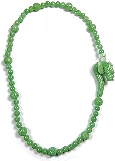 Jade Bead Necklace with Dragon Head Toggle Clasp | Jade Box Chain | Ideal for Harmony Lovers | Unique Dragon Design