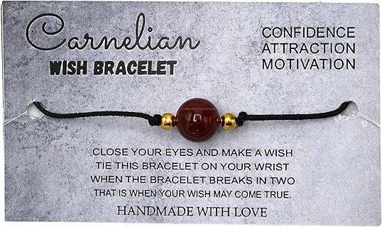 No Clasp Carnelian Gem Bead Bracelet on Premium Leather Bead Chain for Men and Women, Unique Design