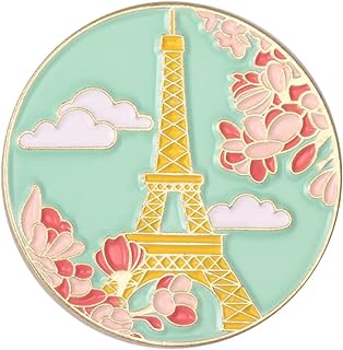 Iconic World Monuments Roman Brooch - Alloy Pin Clasp, Ethereal Famous Buildings Lapel Pin - Statue of Liberty, Eiffel Tower, Roman Colosseum