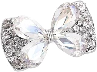 Cubic Zirconia Birthstone Brooch with Butterfly Clasp for Women, Delicate Bowknot Design, Fashion Dress Accessory