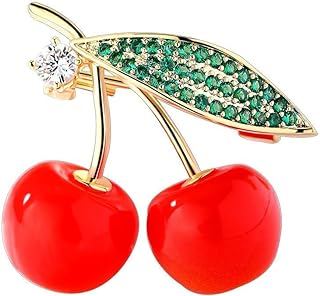 EMEGCY Apple Brooch with Pin Clasp - Copper Base - Adorned with Austrian Crystals - Perfect for Men & Women - Pea-like Design as Birthday Gift