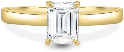 Cora 1.5 CT Moissanite Emerald Cut Engagement Ring, Handmade with Solid Gold or Silver, Customizable For Women