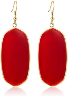 SELOVO Crystal Stone Statement Earrings Fishhook Drop Dangle Earrings Gold Tone