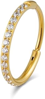 FINE4U 20g Titanium Hinged Hoop Self Piercing Earrings with ASTM F136 Material for Helix, Tragus, Rook, and Lobe - 6mm, 8mm, 10mm, 12mm Variants Available