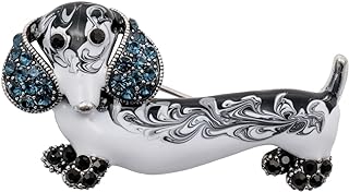 Jewelry Crystal Sparkly Dachshund Dog Puppy Animal Collection Accessories Brooch Pin Gift Women