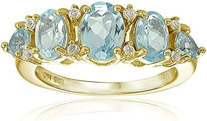 Sterling Silver Yellow Topaz Wedding Ring with Yellow-Gold-Flashed-Silver Feature, Perfect for Loved Ones, Oval & Trillion Cut Gemstone Design