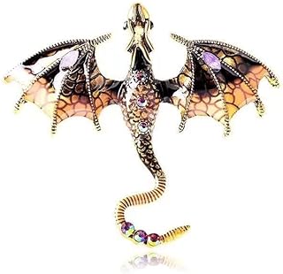 Dragon Brooch for Men Women Vintage Enamel Flying Dragon Brooch Punk Dragon Animal Brooch Domineering Flying Dragon Brooch Clothing Hat Bag Accessories