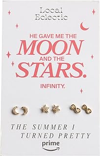 The Summer I Turned Pretty by Local Eclectic Infinity Stud Earring Pack, Brass