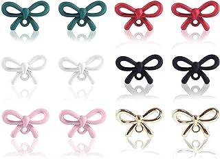 Dodocatie Bow Earrings Gold for Women, Ribbon Earrings Cute Bowknot Stud Bow Jewelry Party Fashion Earings Gift