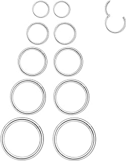 LEE&RO 16G 6MM 7MM 8MM 9MM 10MM Hinged Clicker Septum Rings 16G Nose Hoop Tragus Helix Cartilage Hoop Earrings
