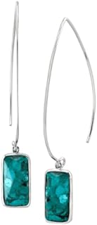 Turquoise Drop Earrings with Sterling Silver Ear-Wire Back for Women, Silpada 'Oasis' Design