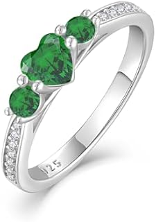 Engagement Wedding Band Ring 925 Sterling Silver Eternity Ring Birthstone Stackable Rings for Women Size 5-10