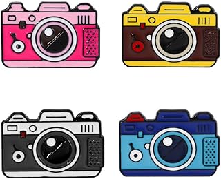 Camera Enamel Brooch Pins Trendy Vintage Cameras Lapel Badges Photographer Gift Funny Camera Enamel Pin Outdoor Travel Brooch Bag Clothes Hat Decoration for Men Women Girls Kids Gift