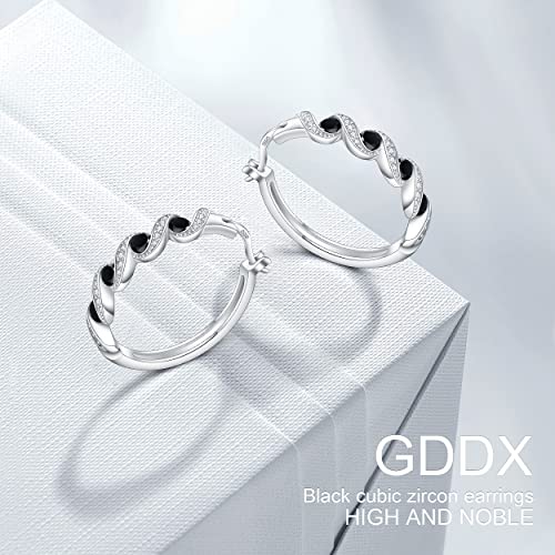 Sterling Silver Earrings, 925 Sterling Silver Hoop Earrings for Women Cubic Zirconia White Gold Plated Hypoallergenic Silver Earrings for Women Trendy Graduation Birthday Party Jewelry Gifts