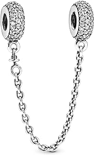 Pandora Sparkling Pavé Safety Chain Charm Bracelet Charm Moments Bracelets - Stunning Women's Jewelry - Gift for Women - Made with Sterling Silver & Cubic Zirconia
