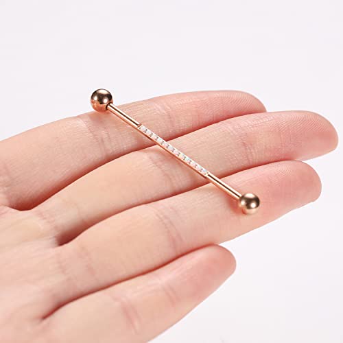 14G Industrial Piercing Jewelry Surgical Steel Industrial Barbell Industrial Bars Industrial Earrings Conch Helix Cartilage Piecing Jewelry 1 1/2 Inch 38mm