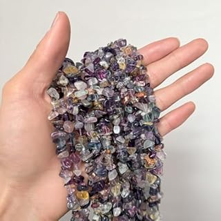 BERMRO Fluorite Crystal Necklace Beads in Natural Chip Stone, Suitable for Earrings and Bracelets, Natural Irregular Design for DIY Jewelry Creations