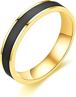 Women's 4MM Stainless Steel Promise Eternal Ring Epoxy Enamel Wedding Band Comfort Fit
