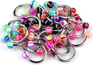 50 Pcs 18g Ball Circulars Horseshoes Eyebrow Lip Belly Rings Body Piercing Jewelry Unisex