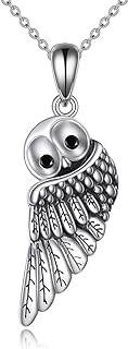 Sterling Silver Rolo Chain Necklace with Cute Owl Pendant for Men & Women - Hypoallergenic Totem Jewelry Gift by YFN