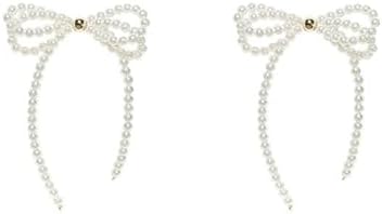 Pearl Bow Earrings for Women, Elegant Pearl Bow Bead Tassel Earrings Fashion Handmade Long Drop Dangle Earrings Prom Cartilage Stud Jewelry Gifts For Teen Girls
