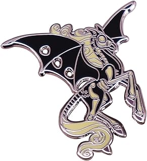 Wicked Pegasus Enamel Brooch Animal Skeleton Brooch Mythical Magic Creature Lapel Pins Cartoon Cool Punk Badge Backpack Denim Hat Pins Halloween Jewelry Gift for Friends