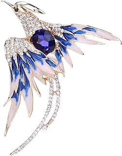Pin Clasp Phoenix Brooch with Alloy Gems, Handmade Colorful Crystal Rhinestone, Perfect for Women and Girls, Bird Animal Design