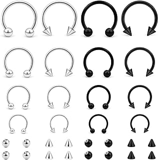 Surgical-Steel Horseshoe Septum Ring for Men and Women - Convenient Variety Sizes Nose, Eyebrow, Lip, and Tragus Piercing Jewelry with Hypoallergenic Properties
