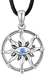 Sterling Silver 925 Eusense Evil Eye Protection Pendant Necklace - Cubic Zirconia Decorated Ankh, Anubis, Illuminati Masonic Symbols for Men & Women - Gold Plated Amulet Jewelry Collection
