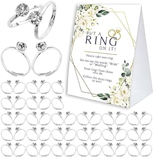 Bridal Shower Unique Video Game Wedding Rings by BEUFSE in Durable Plastic with Engaging Design and 50-Piece Count for Fun Hens Party