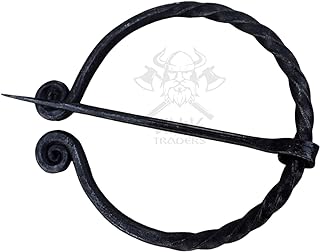 Twisted Ring Shape Brooch Hand forged medieval artifacts from nordiac past iron pin for cloak