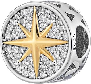I'd Be Lost Without You Crystal Compass 925 Sterling Silver Charm Bead For Pandora & Similar Charm Bracelets