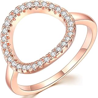 Jude Jewelers Silver Rose Gold Open Circle Karma Promise Statement Ring