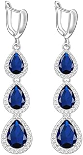 LMXXVJ Women's Drop Dangle Earrings - Luxury Long Earring With Gemstone Fashion Jewelry Birthday/Anniversary Mother’s Day Gifts for Mom/Wife/Sister/Best Friend/Girl