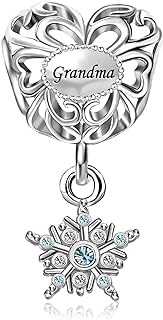 JMQJewelry Snowflake Family Heart Dangle Womens Bead Charms Fits Pandora Bracelet Christmas Halloween Valentine Day