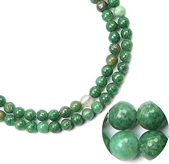 6mm Natural African Emerald Round Beads String of Jewellery Stones, Round Loose Beads for DIY Jewelry Making, 1 Strand/15 Inches