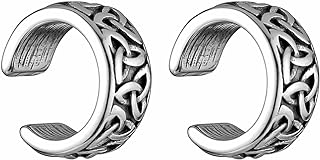 HZMAN Celtic Knot Ear Cuff Earrings for Men Women Stainless Steel Trinity Knot No Piercing Clip On Cartilage Earring Jewelry Gift