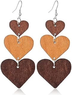 MIGUO STORE Boho Chic Fashion All-match Wooden Long Tassel Dangle Drop Earrings for Women Girls Elegant Geometry Charm Handmade Earrings Gift