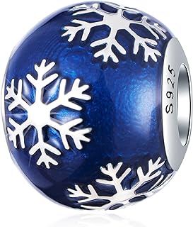 EMOSTAR Christmas Charms fits Xmas Bracelet, Christmas Bell Charm, Crystalized Snowflake, Festive Tree, Christmas House, Santa Claus Charms in 925 Sterling Silver, Celebration Gifts for Friend/Family