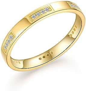 Sterling Silver Stackable Rings for Women | Dainty Eternity Band Rings Gold Plated
