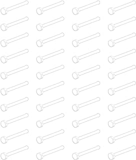 Hypoallergenic Bioflex Acrylic Silicone Nose Studs, Clear Flat-Top Design, Ideal for Work, Sports, Medical Events, 22G Thin, 40PCS Set - Practical and Stylish Piercing Retainer for Sensitive Skin