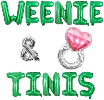 Weenies & Tinis Balloon Banner Bachelorette Party Decorations Margarita Party Decor with Diamond Ring Balloon for Martini Bar Party Decor for Magrarita Mexican Fiesta Bridal Shower Decor