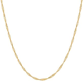 Dainty Gold Chain Necklaces for Women,Silver Chain Necklace,18K Gold|925 Silver Plated Figaro Chain,Singapore Chain,Satellite Chain Necklace