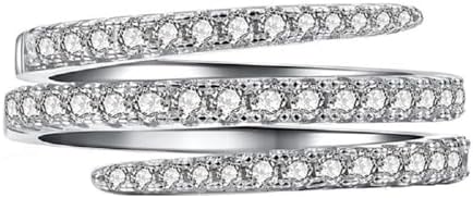 Three-Row Cubic Zirconia Halo Twist Engagement Ring for Women